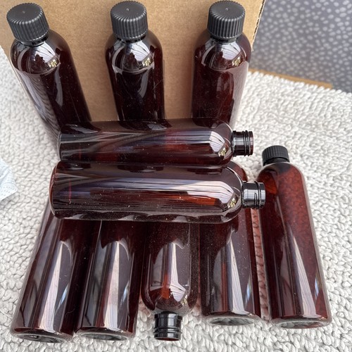 250ml dark screw top bottles - top, x