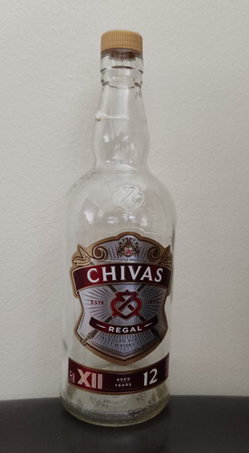 Empty chivas litre whisky - empty,
