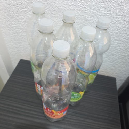 Empty clear plastic litre - clear,